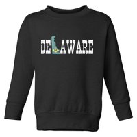 Delaware State And Delaware Flag With Pride For Delaware Toddler Sweatshirt