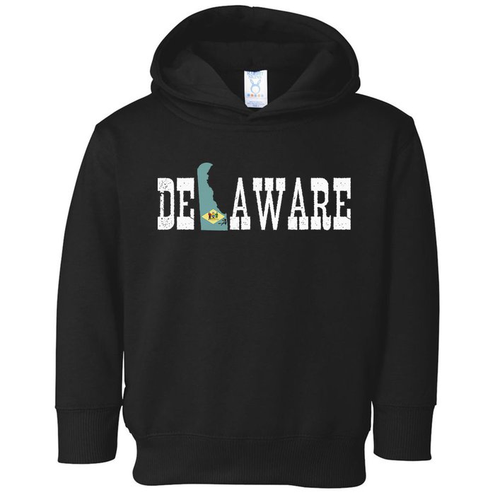 Delaware State And Delaware Flag With Pride For Delaware Toddler Hoodie