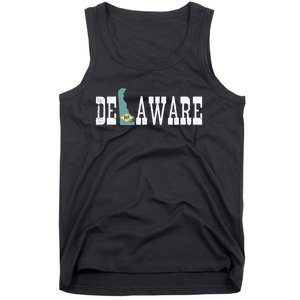 Delaware State And Delaware Flag With Pride For Delaware Tank Top