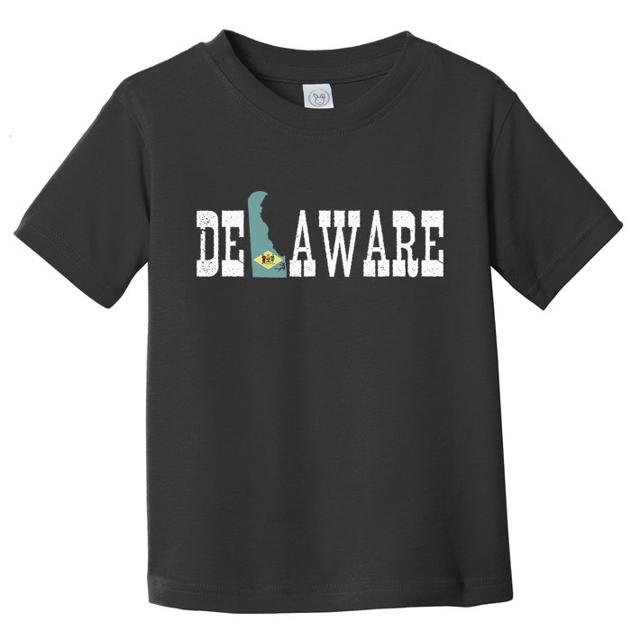 Delaware State And Delaware Flag With Pride For Delaware Toddler T-Shirt