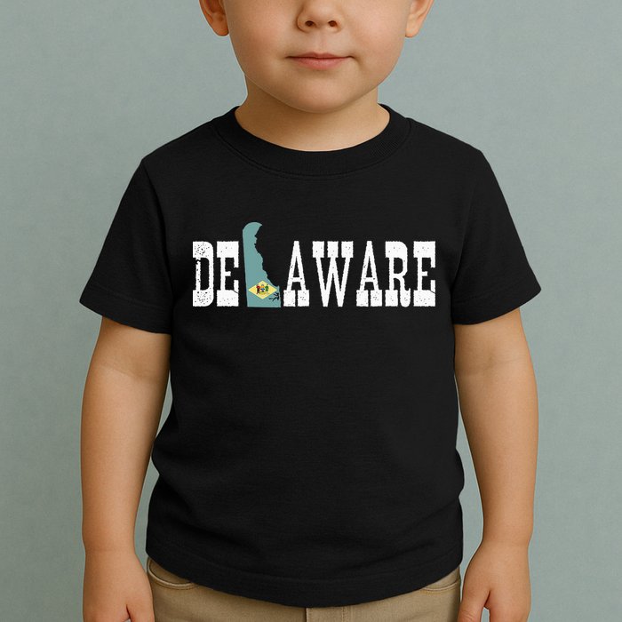 Delaware State And Delaware Flag With Pride For Delaware Toddler T-Shirt