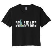 Delaware State And Delaware Flag With Pride For Delaware Crop Top