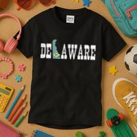 Delaware State And Delaware Flag With Pride For Delaware Kids T-Shirt