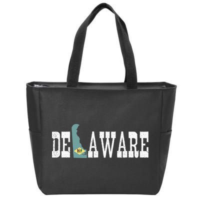 Delaware State And Delaware Flag With Pride For Delaware Zip Tote Bag