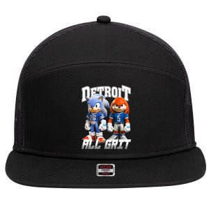 Detroit Sonic And Knuckles All Grit Football 7 Panel Mesh Trucker Snapback Hat