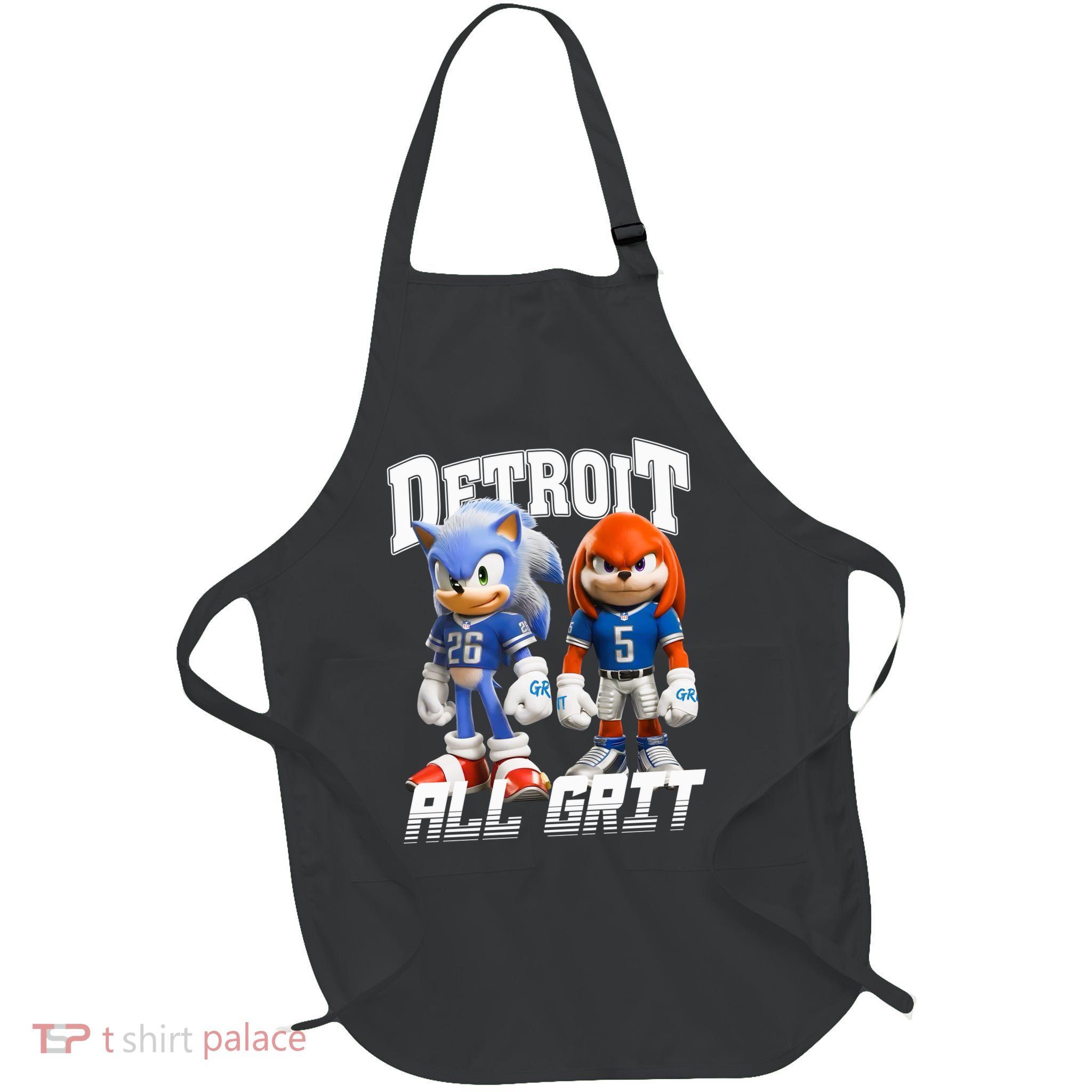 Detroit Sonic And Knuckles All Grit Football Full-Length Apron With Pockets