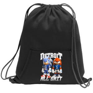 Detroit Sonic And Knuckles All Grit Football Sweatshirt Cinch Pack Bag