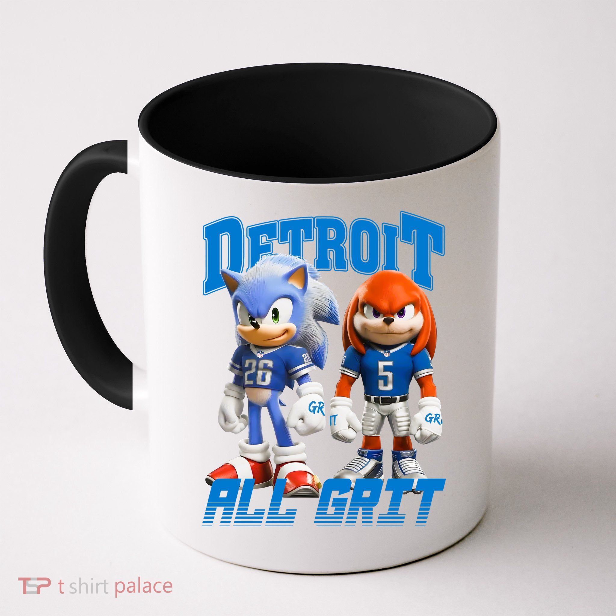 Detroit Sonic And Knuckles All Grit Football Coffee Mug