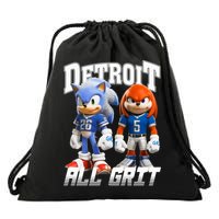 Detroit Sonic And Knuckles All Grit Football Drawstring Bag