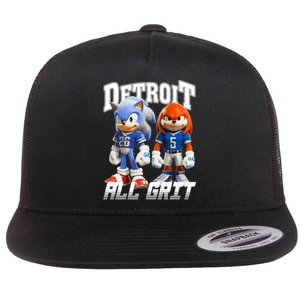 Detroit Sonic And Knuckles All Grit Football Flat Bill Trucker Hat