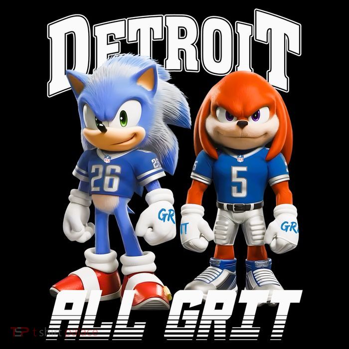 Detroit Sonic And Knuckles All Grit Football Mousepad