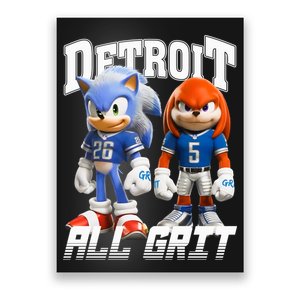 Detroit Sonic And Knuckles All Grit Football Poster