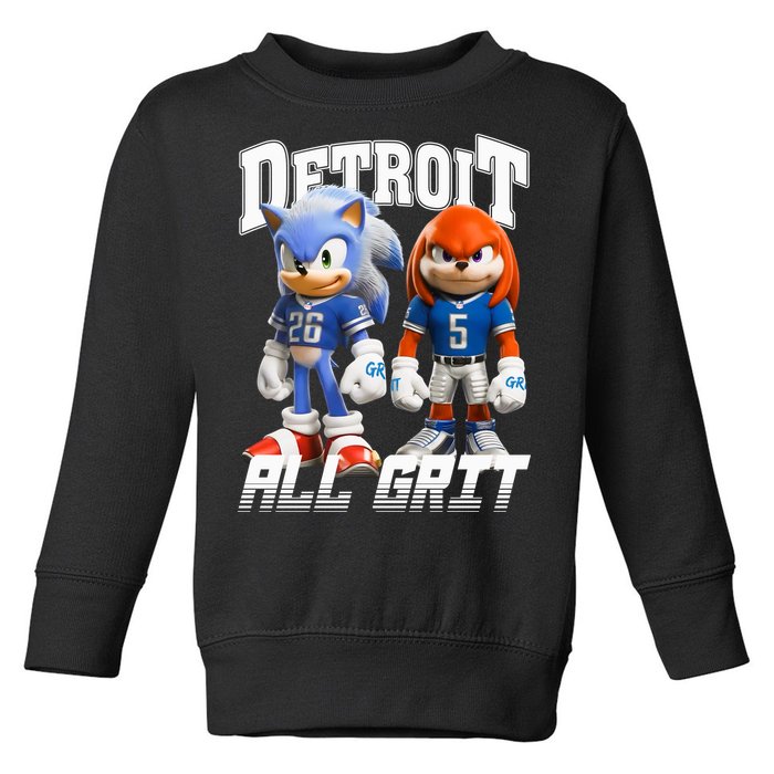 Detroit Sonic And Knuckles All Grit Football Toddler Sweatshirt