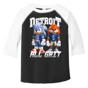 Detroit Sonic And Knuckles All Grit Football Toddler Fine Jersey T-Shirt