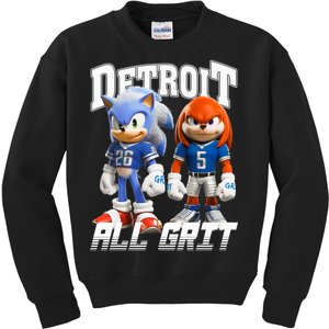 Detroit Sonic And Knuckles All Grit Football Kids Sweatshirt