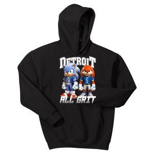 Detroit Sonic And Knuckles All Grit Football Kids Hoodie