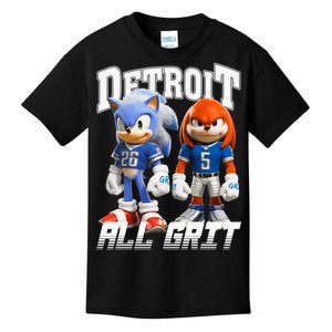 Detroit Sonic And Knuckles All Grit Football Kids T-Shirt