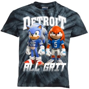 Detroit Sonic And Knuckles All Grit Football Kids Tie-Dye T-Shirt