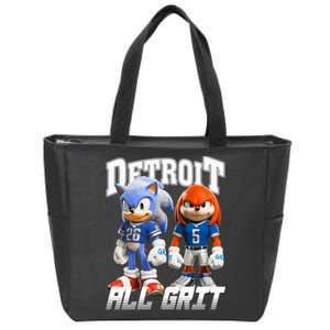 Detroit Sonic And Knuckles All Grit Football Zip Tote Bag