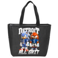 Detroit Sonic And Knuckles All Grit Football Zip Tote Bag