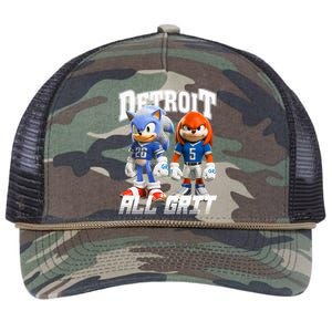 Detroit Sonic And Knuckles All Grit Football Retro Rope Trucker Hat Cap