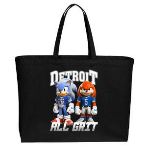 Detroit Sonic And Knuckles All Grit Football Cotton Canvas Jumbo Tote