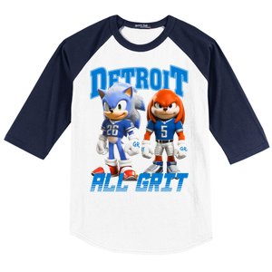 Detroit Sonic And Knuckles All Grit Football Baseball Sleeve Shirt