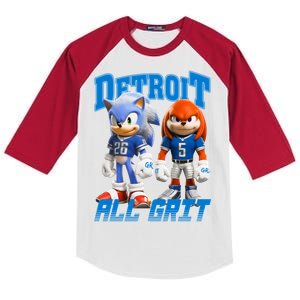 Detroit Sonic And Knuckles All Grit Football Kids Colorblock Raglan Jersey