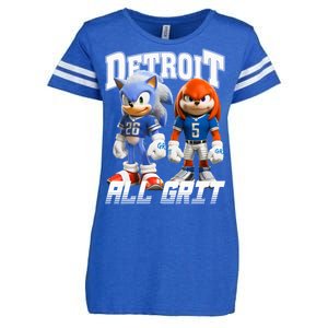 Detroit Sonic And Knuckles All Grit Football Enza Ladies Jersey Football T-Shirt