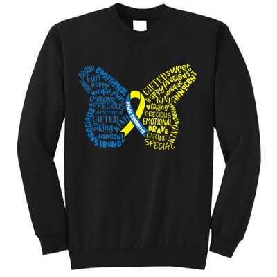 Down Syndrome Awareness Month Butterfly Word Cloud Sweatshirt