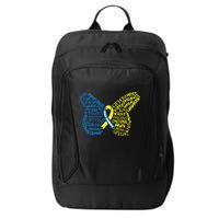 Down Syndrome Awareness Month Butterfly Word Cloud City Backpack