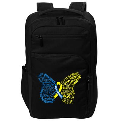 Down Syndrome Awareness Month Butterfly Word Cloud Impact Tech Backpack