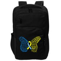Down Syndrome Awareness Month Butterfly Word Cloud Impact Tech Backpack