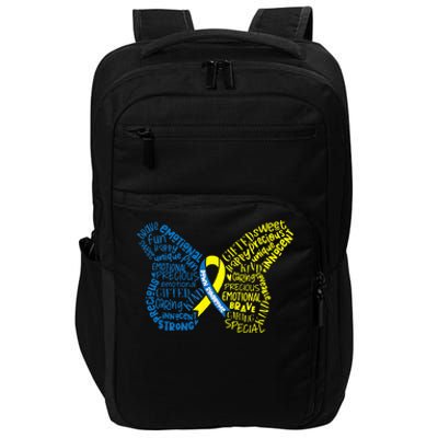 Down Syndrome Awareness Month Butterfly Word Cloud Impact Tech Backpack