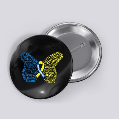 Down Syndrome Awareness Month Butterfly Word Cloud Button