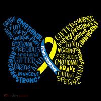 Down Syndrome Awareness Month Butterfly Word Cloud Button
