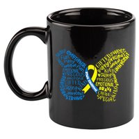 Down Syndrome Awareness Month Butterfly Word Cloud 11oz C Handle Ceramic Mug