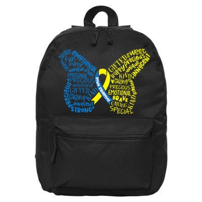 Down Syndrome Awareness Month Butterfly Word Cloud 16 in Basic Backpack