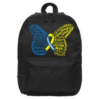 Down Syndrome Awareness Month Butterfly Word Cloud 16 in Basic Backpack