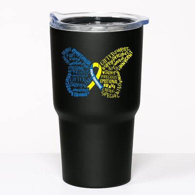Down Syndrome Awareness Month Butterfly Word Cloud Tumbler
