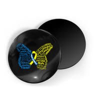 Down Syndrome Awareness Month Butterfly Word Cloud Magnet