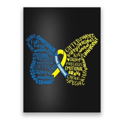 Down Syndrome Awareness Month Butterfly Word Cloud Poster