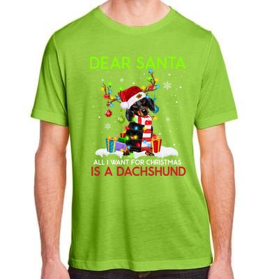 Dear Santa All I Want For Christmas Is A Dachshund Christmas Gift Adult ChromaSoft Performance T-Shirt