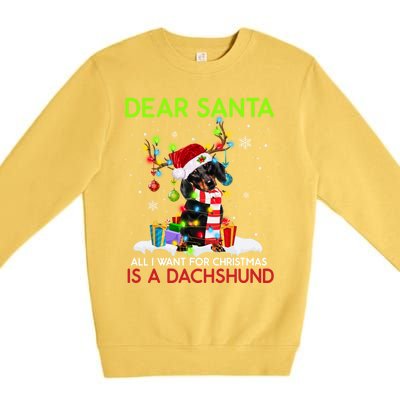 Dear Santa All I Want For Christmas Is A Dachshund Christmas Gift Premium Crewneck Sweatshirt