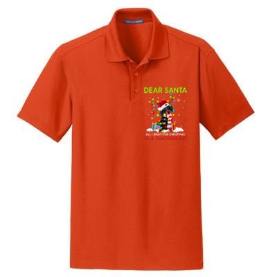 Dear Santa All I Want For Christmas Is A Dachshund Christmas Gift Dry Zone Grid Polo