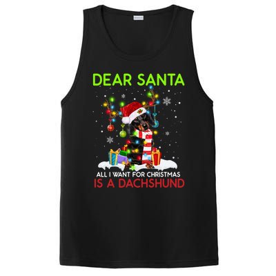 Dear Santa All I Want For Christmas Is A Dachshund Christmas Gift PosiCharge Competitor Tank