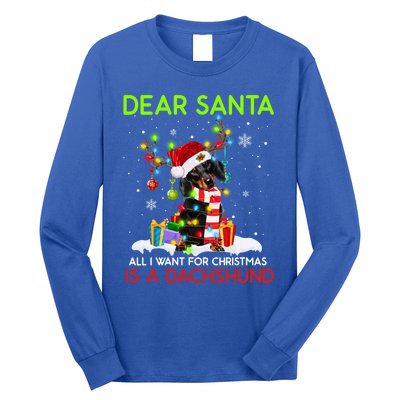 Dear Santa All I Want For Christmas Is A Dachshund Christmas Gift Long Sleeve Shirt