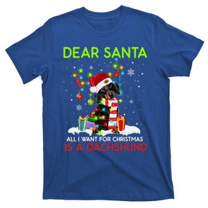 Dear Santa All I Want For Christmas Is A Dachshund Christmas Gift T-Shirt