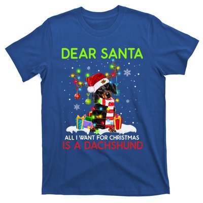 Dear Santa All I Want For Christmas Is A Dachshund Christmas Gift T-Shirt