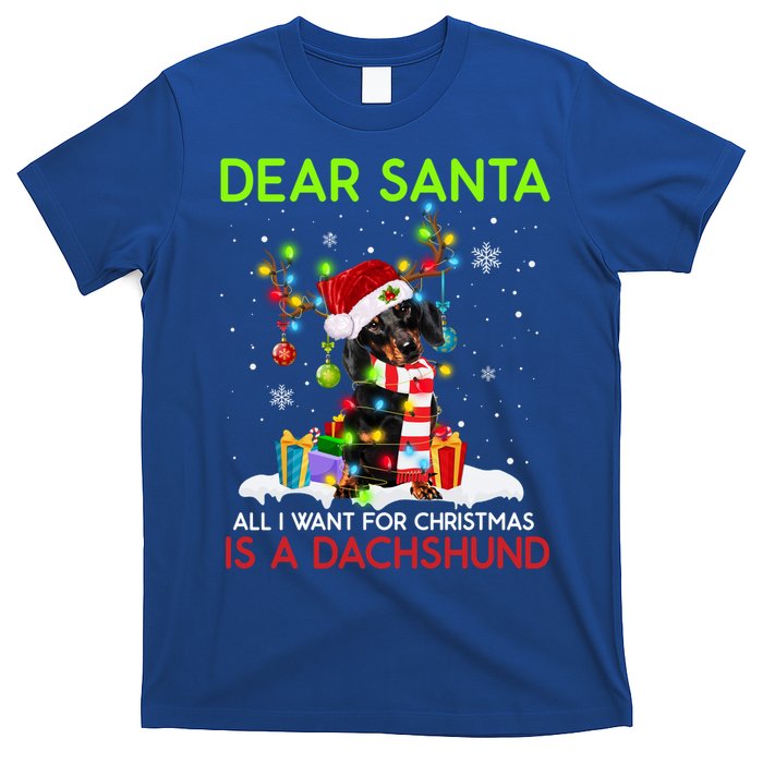 Dear Santa All I Want For Christmas Is A Dachshund Christmas Gift T-Shirt